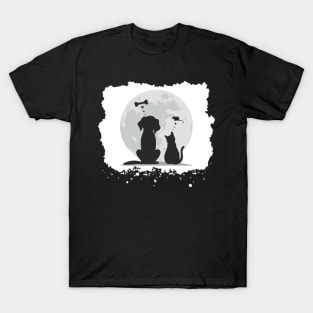 Dog and Cat Midnight Dreams T-Shirt